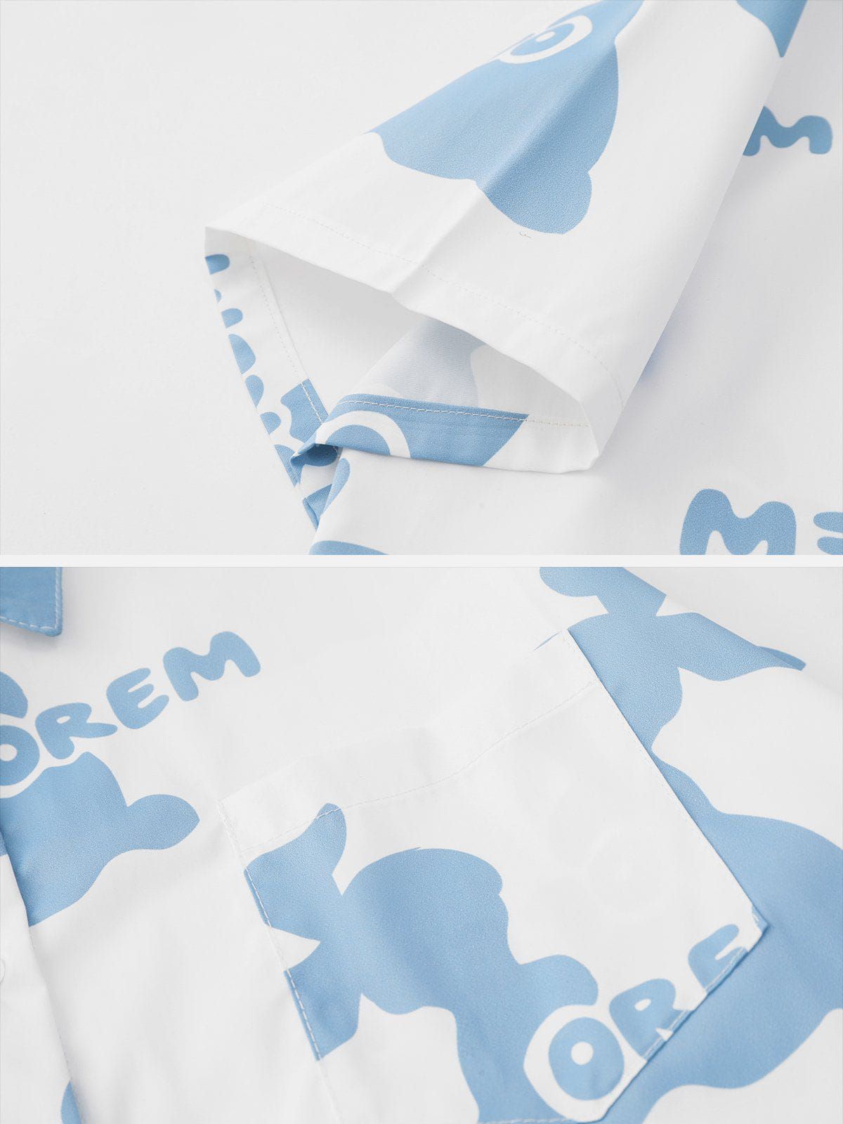 Irregular Symmetrical Cartoon Rabbit Print Short Sleeve Shirts sold by Aelfric Eden product image thumbnail 7