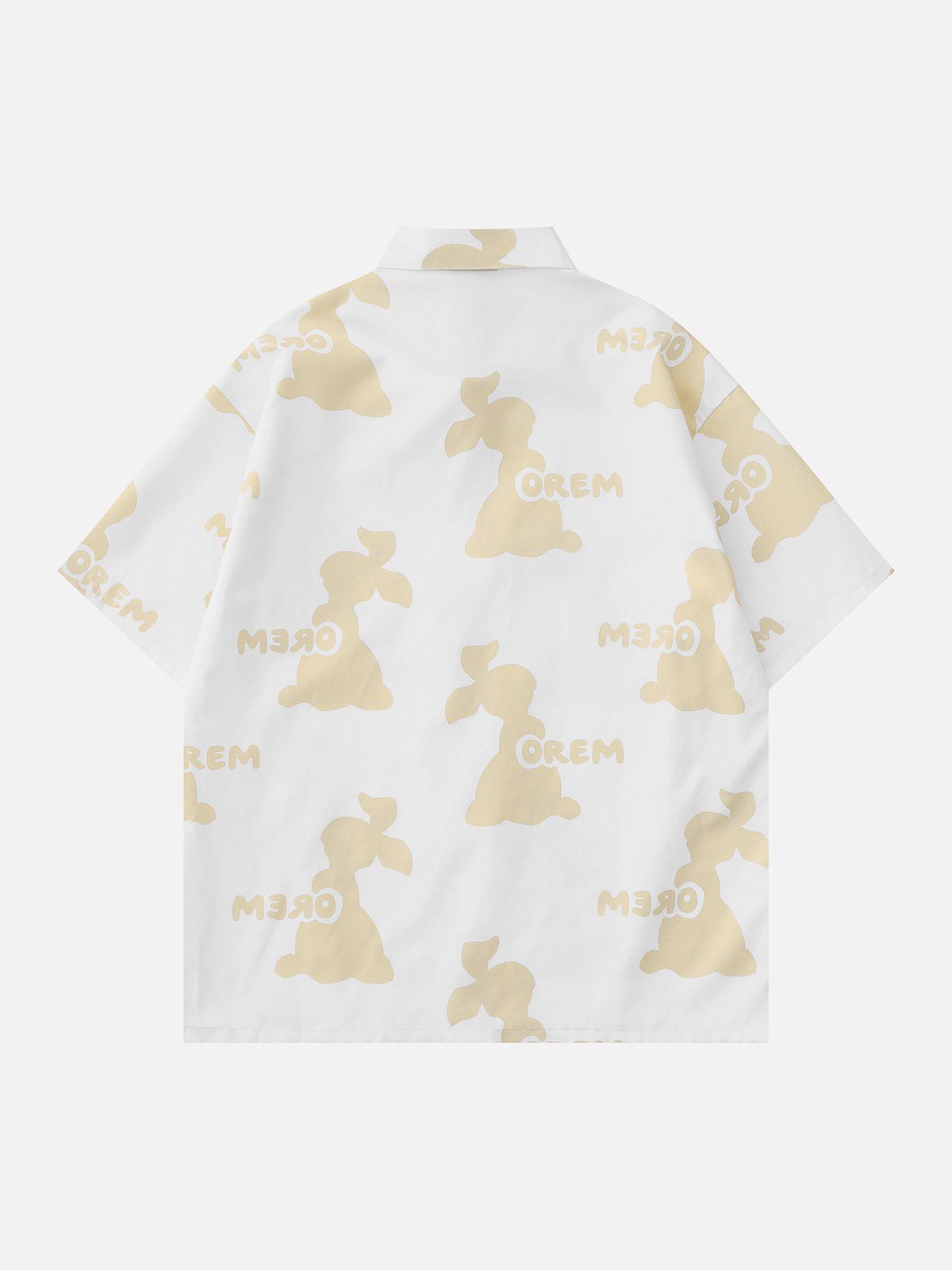 Irregular Symmetrical Cartoon Rabbit Print Short Sleeve Shirts sold by Aelfric Eden product image thumbnail 6