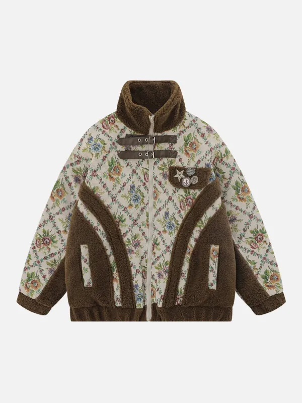 Aelfric Eden Flower Patchwork Sherpa Coat sold by Aelfric Eden