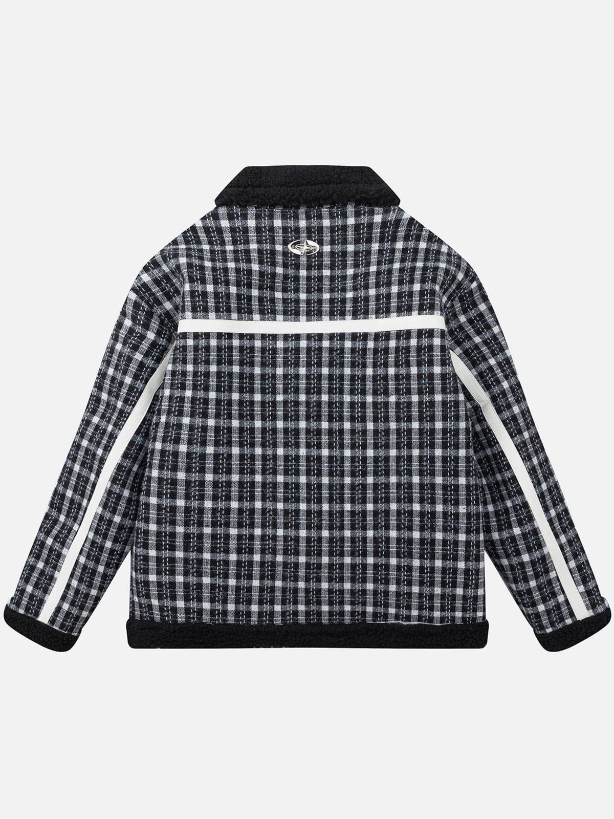 Aelfric Eden Sherpa Patchwork Plaid Winter Coat sold by Aelfric Eden product image thumbnail 2