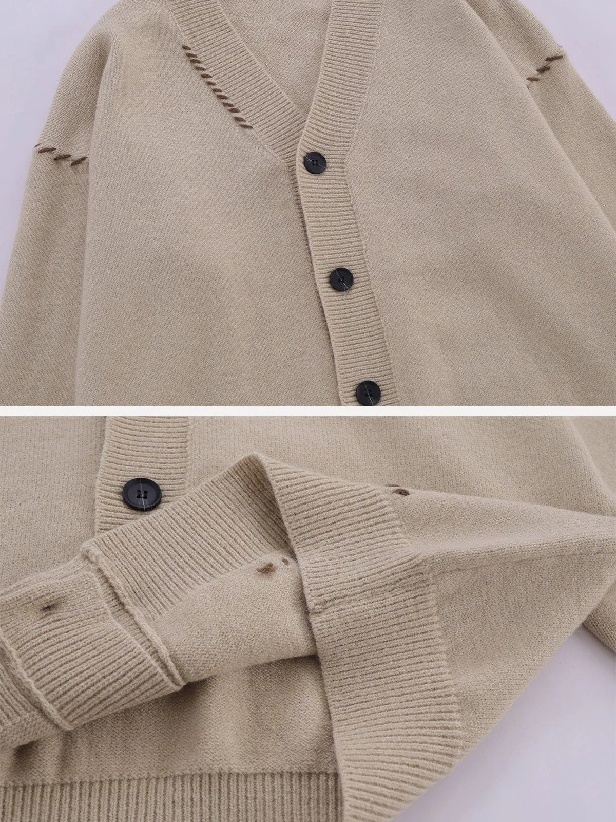 Aelfric Eden Line Weaving V-neck Cardigan sold by Aelfric Eden product image thumbnail 5