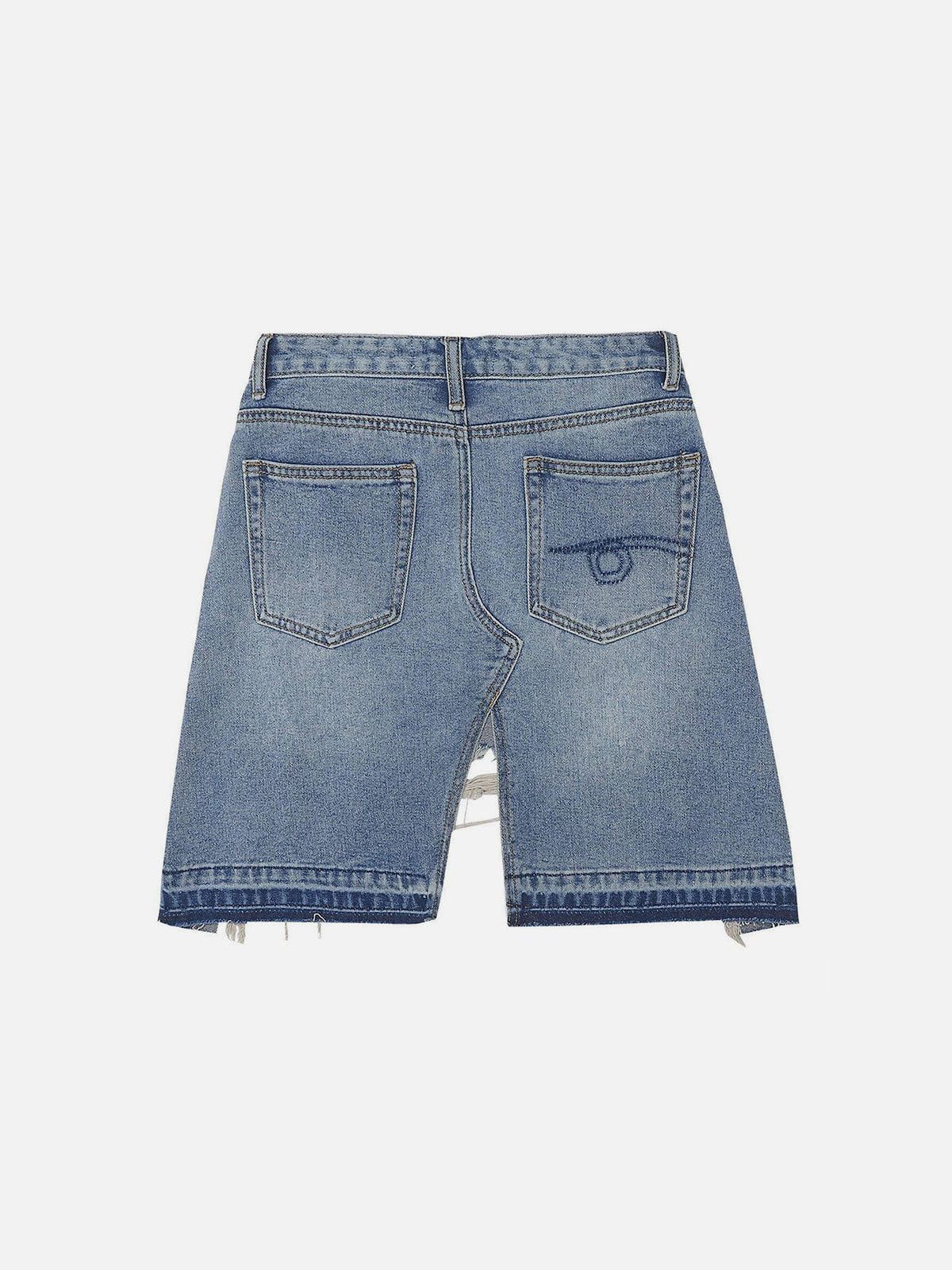 Aelfric Eden Hole Distressed Slim Fit Jorts sold by Aelfric Eden product image thumbnail 2