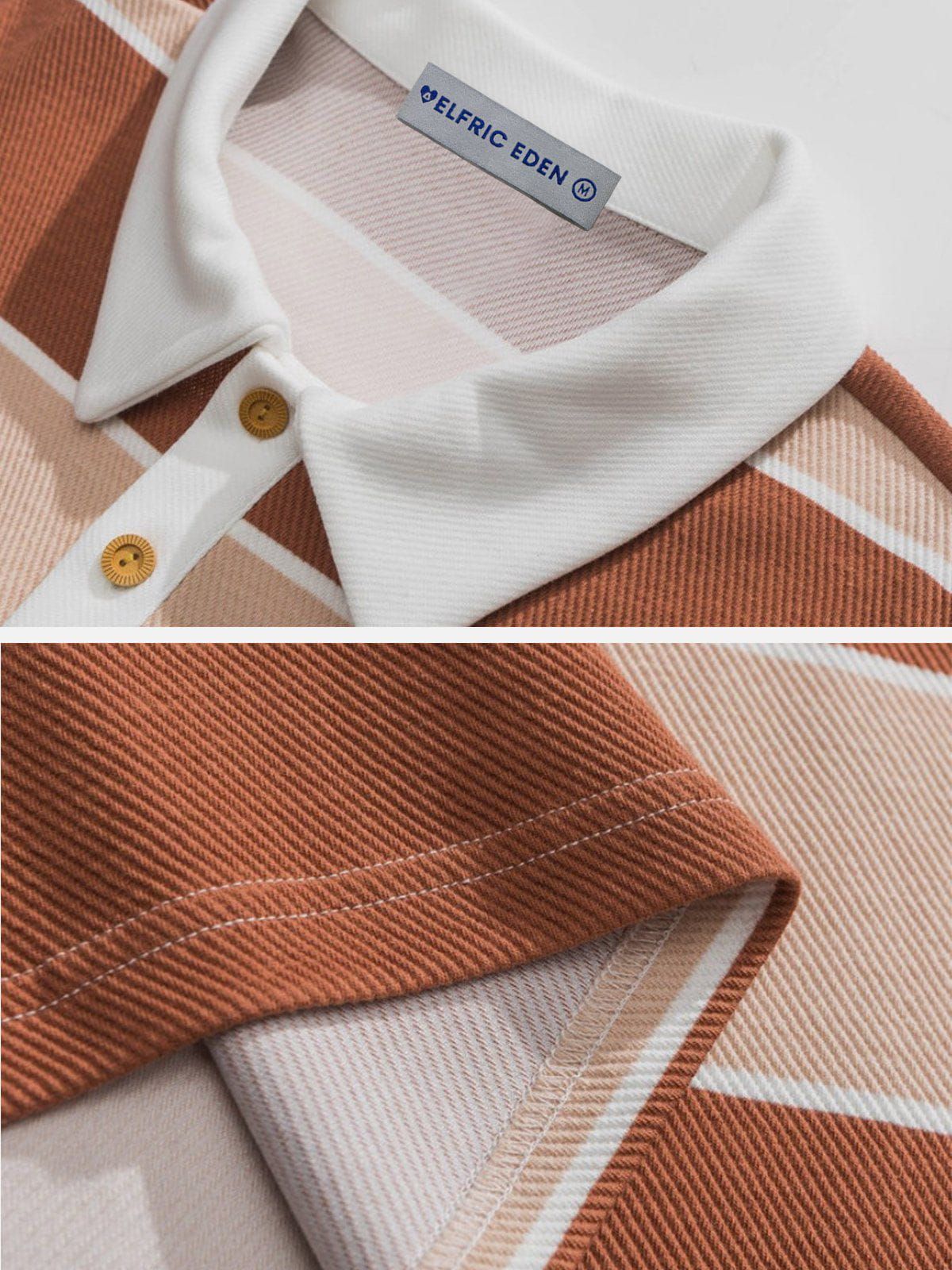 Aelfric Eden Badge Vintage Stripe Polo Sweatshirt sold by Aelfric Eden product image thumbnail 4