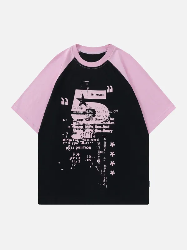Aelfric Eden Data Garbled Printing Patchwork Tee sold by Aelfric Eden