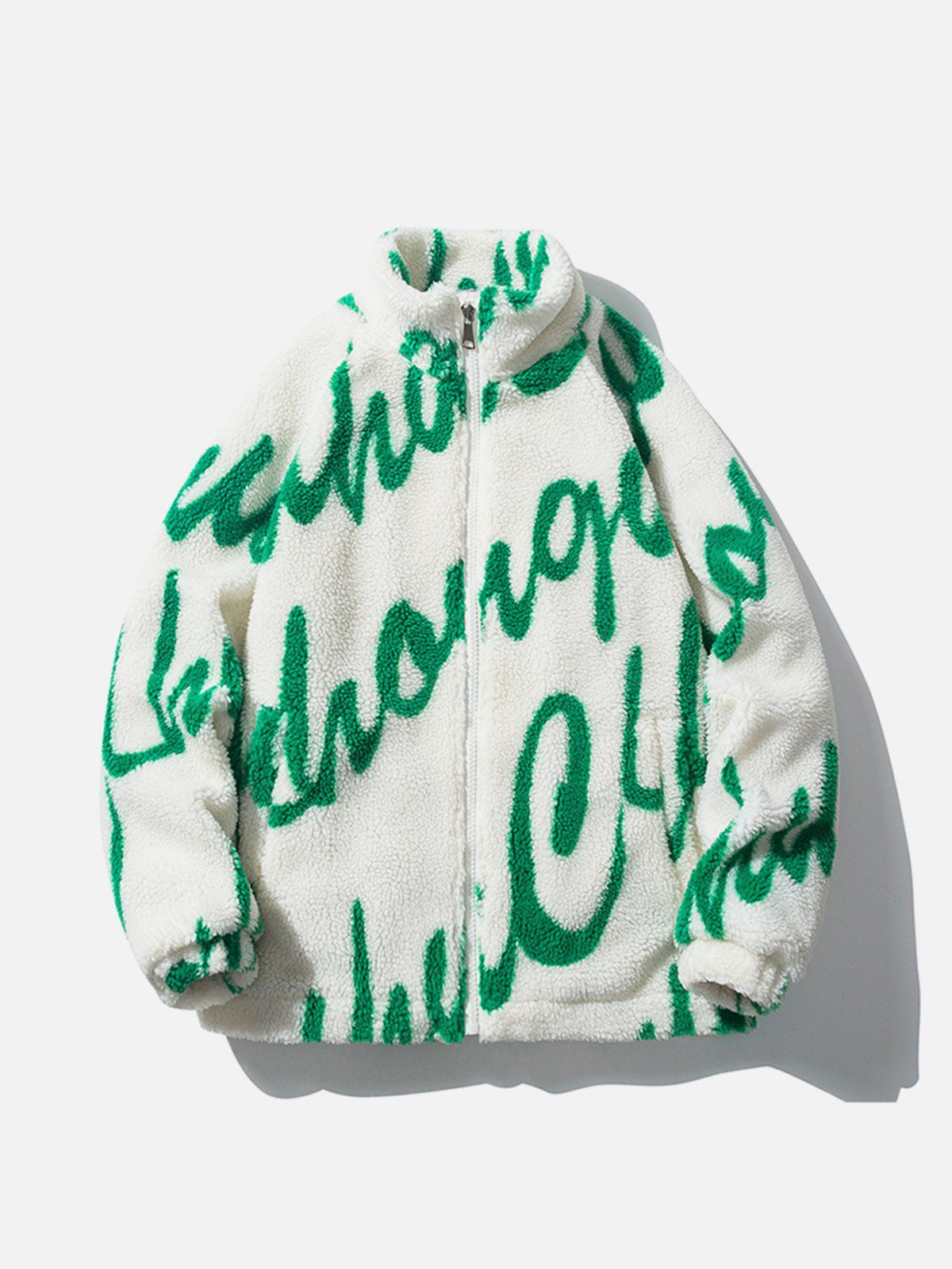 Aelfric Eden Full Print Letter Sherpa Winter Coat sold by Aelfric Eden