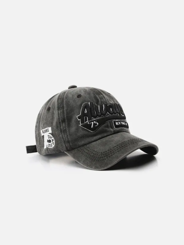 Washed Embroidered Letter Baseball Cap sold by Aelfric Eden