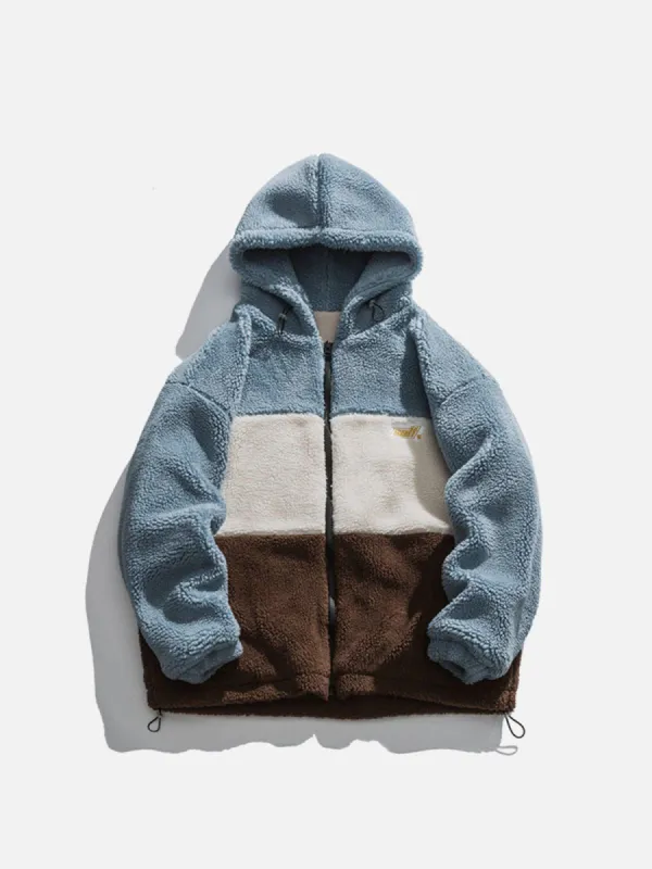 Aelfric Eden Contrast Splicing Sherpa Winter Coat sold by Aelfric Eden