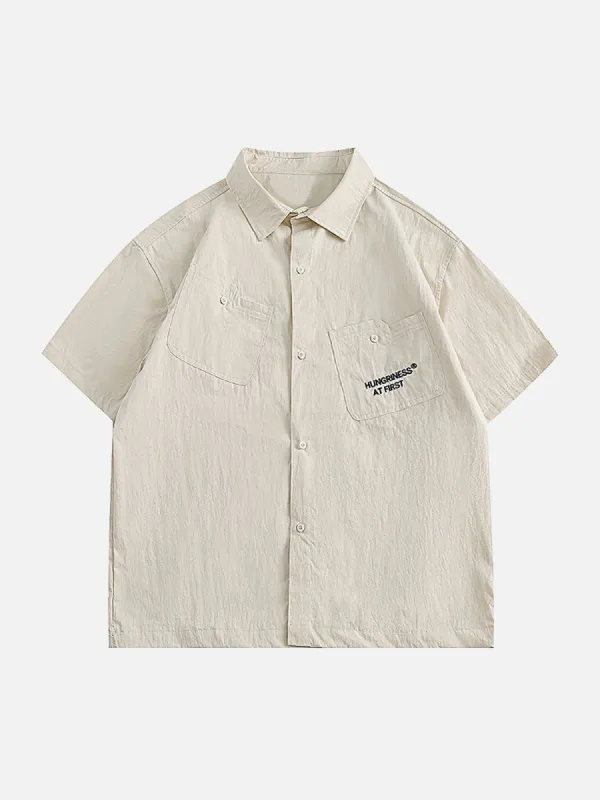 Aelfric Eden Vintage Slant Pocket Solid Short Sleeve Shirts sold by Aelfric Eden