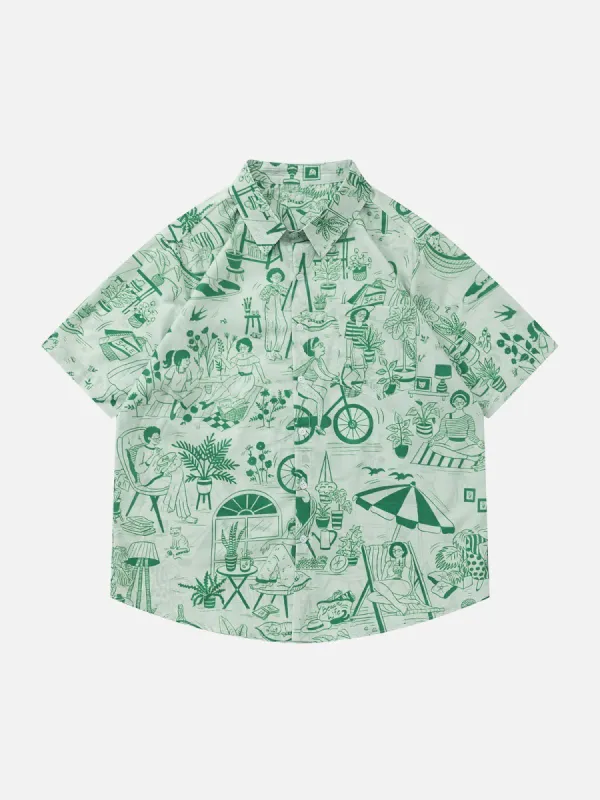 Aelfric Eden Leisure Life Print Short Sleeve Shirts sold by Aelfric Eden
