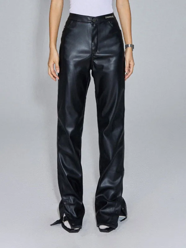 Solid Embroidery Racing PU Pants sold by Aelfric Eden