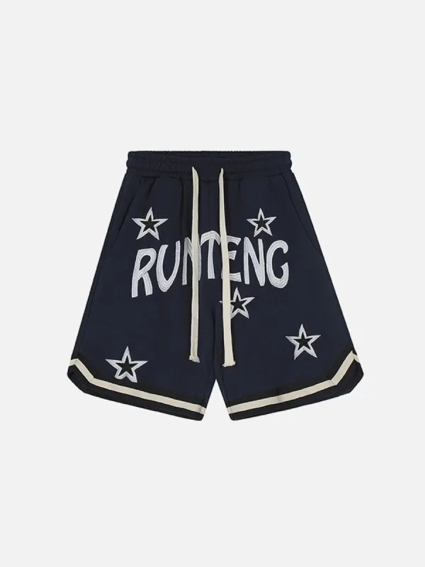 Aelfric Eden Star Letter Embroidery Shorts sold by Aelfric Eden