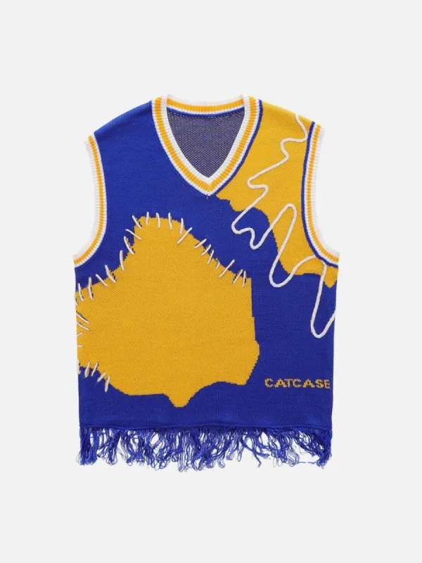 Aelfric Eden "Clash Of Colors" Graffiti Sweater Vest sold by Aelfric Eden