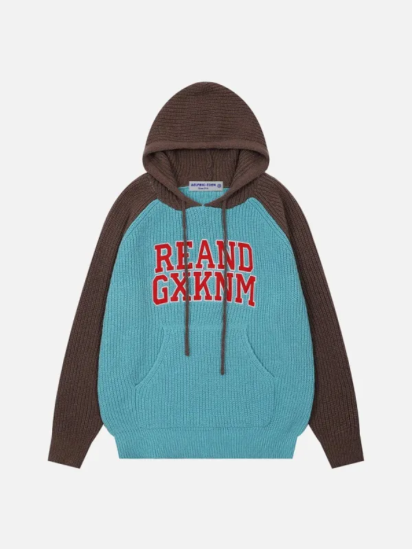 Aelfric Eden Patchwork Embroidery Letter Hoodie sold by Aelfric Eden