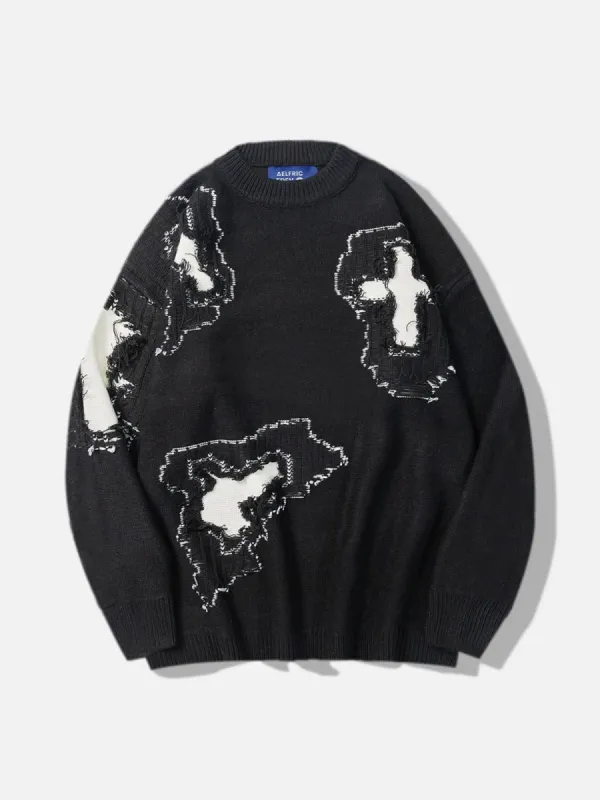 Aelfric Eden Fringe Cross Sweater sold by Aelfric Eden