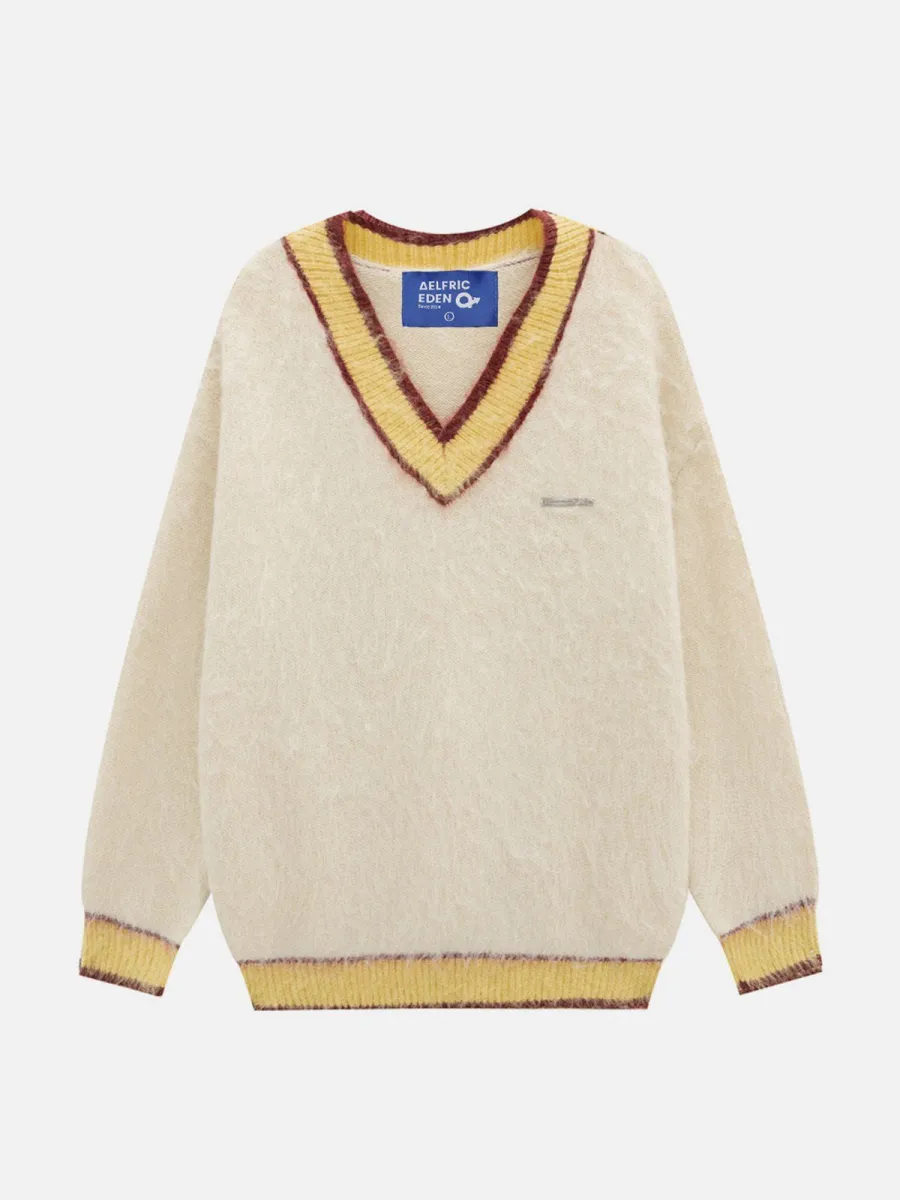 Aelfric Eden V-neck Color Blocking Sweater | Parallel
