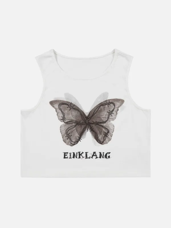 Butterfly Shadow Print Tank Top sold by Aelfric Eden