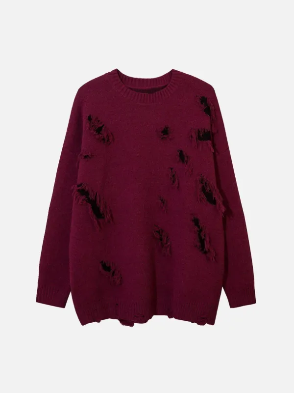 Aelfric Eden Solid Color Hole Sweater sold by Aelfric Eden