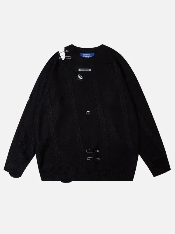 Aelfric Eden Distressed Twist Sweater sold by Aelfric Eden