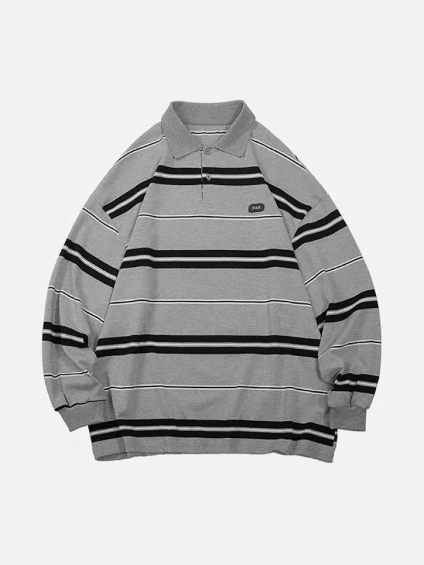 Aelfric Eden Vintage Striped Polo Sweatshirt sold by Aelfric Eden