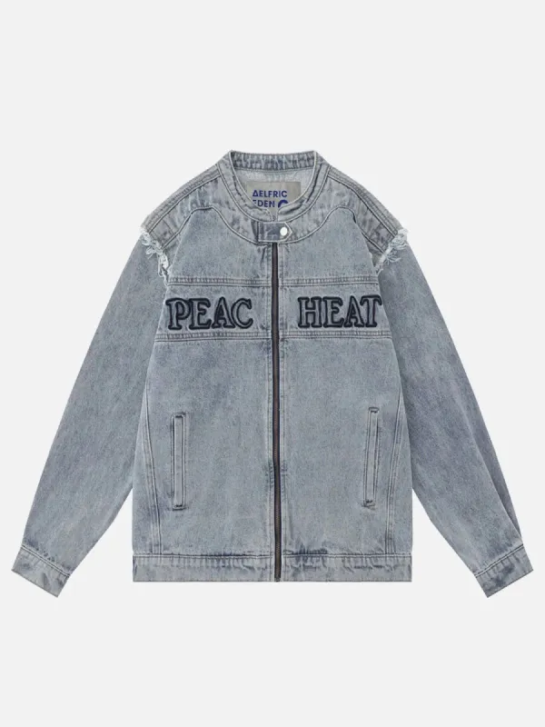 Aelfric Eden Detachable Letter Denim Jacket sold by Aelfric Eden