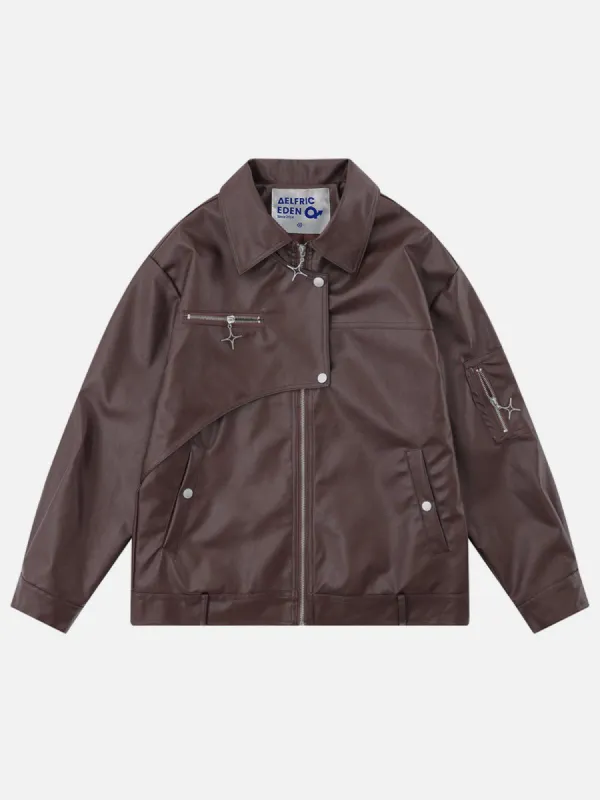 Aelfric Eden Irregularity Star ZIP UP Leather Jacket sold by Aelfric Eden