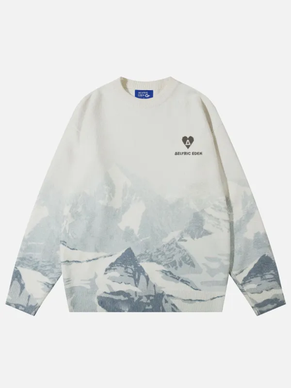 Aelfric Eden Snowy Mountains Pattern Sweater sold by Aelfric Eden