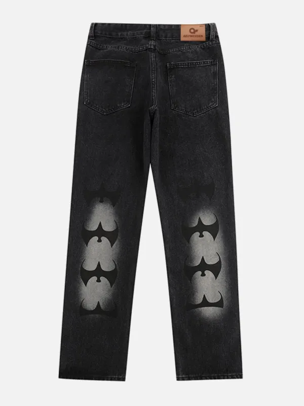 Aelfric Eden Bat Embroidered Straight Jeans sold by Aelfric Eden