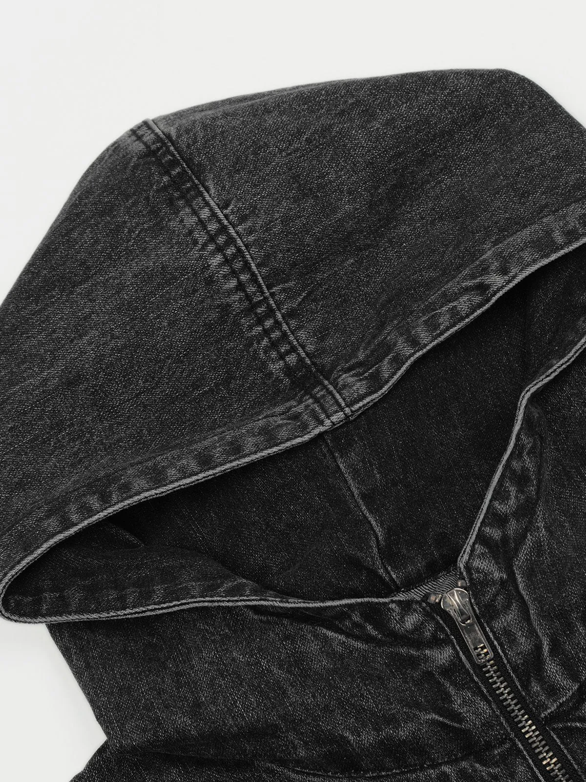 Aelfric Eden Half Zip Up Washed Denim Hoodie sold by Aelfric Eden product image thumbnail 5