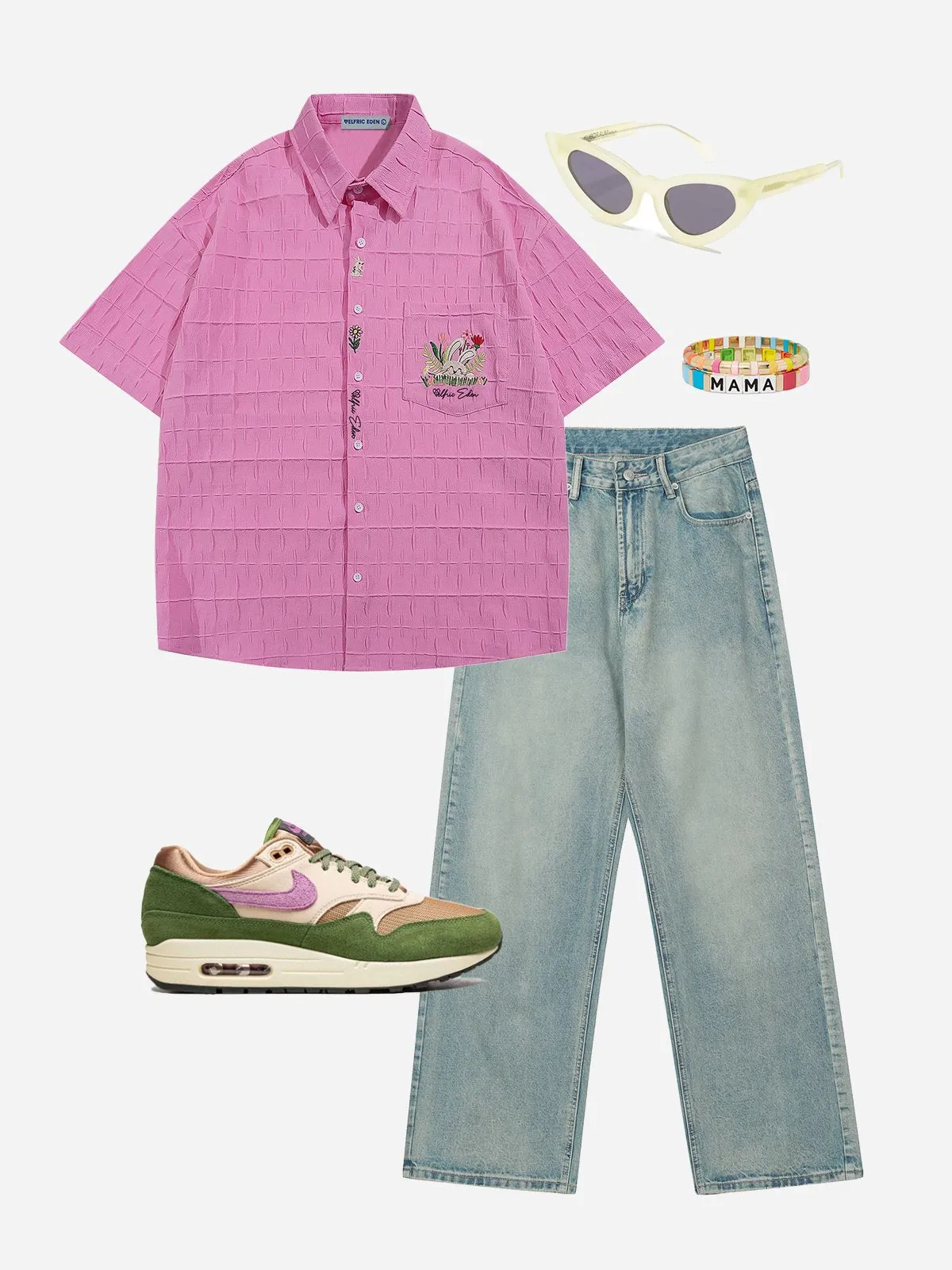 Aelfric Eden Embroidery Rabbit Texture Shirt sold by Aelfric Eden product image thumbnail 2