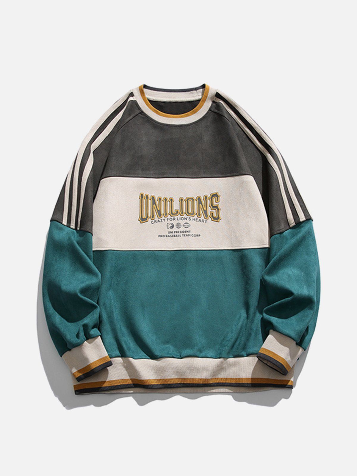 Aelfric Eden Patchwork Stripe Sleeve Sweatshirt sold by Aelfric Eden