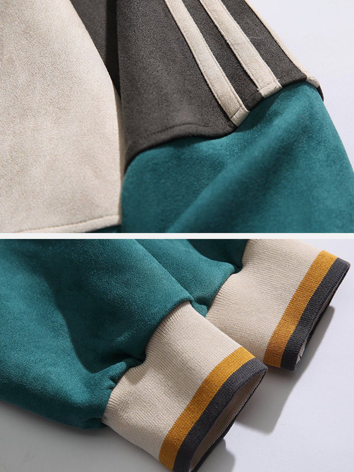 Aelfric Eden Patchwork Stripe Sleeve Sweatshirt sold by Aelfric Eden product image thumbnail 3