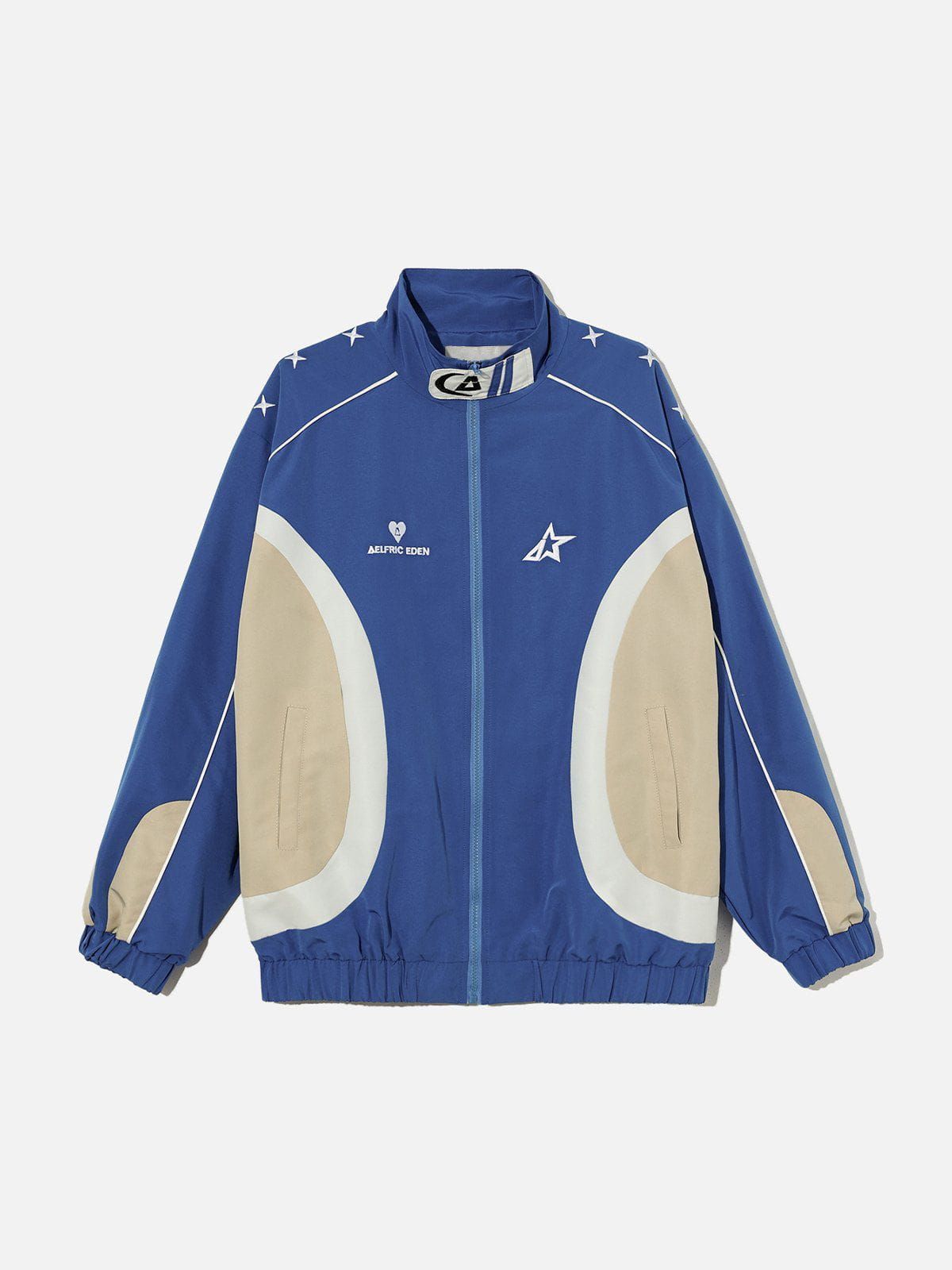 Aelfric Eden Patchwork Stand Collar Racing Jacket sold by Aelfric Eden