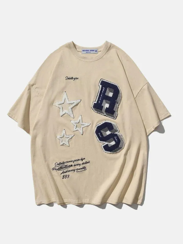 Aelfric Eden Flocked Letter Stars Tee sold by Aelfric Eden