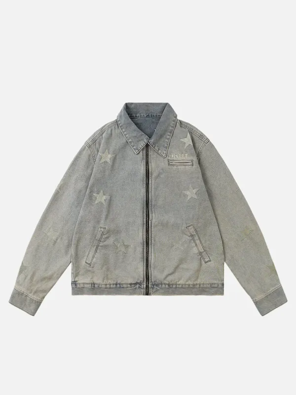 Aelfric Eden Vintage Star Print Denim Jacket sold by Aelfric Eden