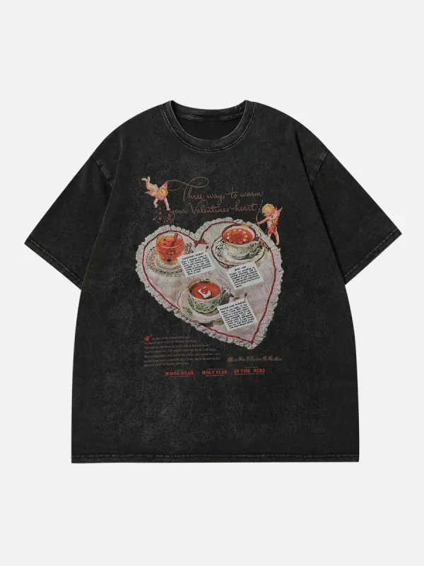 Aelfric Eden Washed Heart Print Tee sold by Aelfric Eden