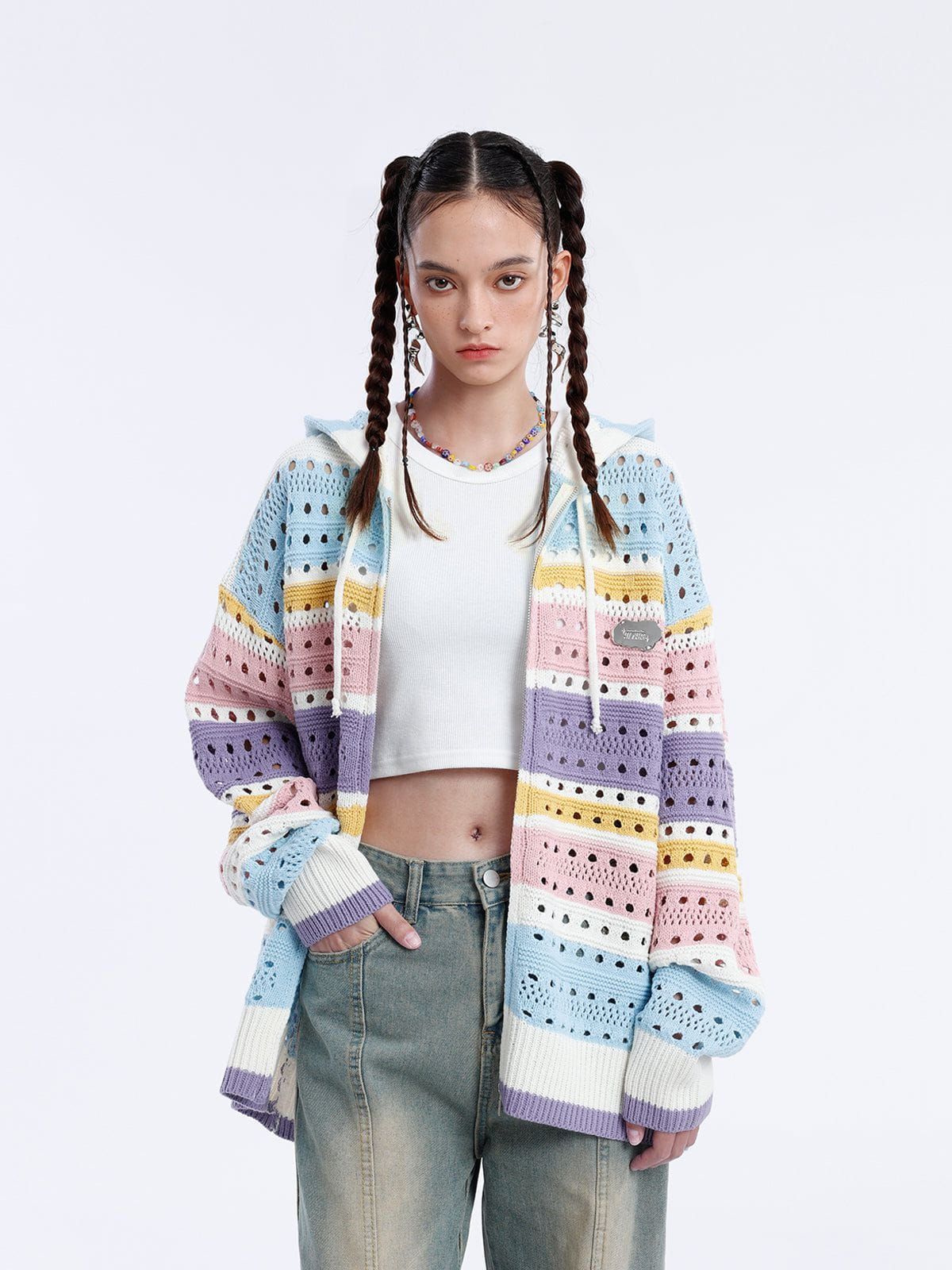 Aelfric Eden Vintage Stripe Mesh Hoodie sold by Aelfric Eden product image thumbnail 2