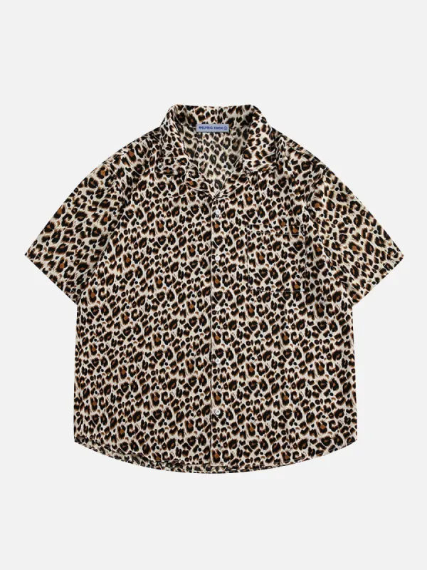 Aelfric Eden Apricot Leopard Print Short Sleeve Shirt sold by Aelfric Eden