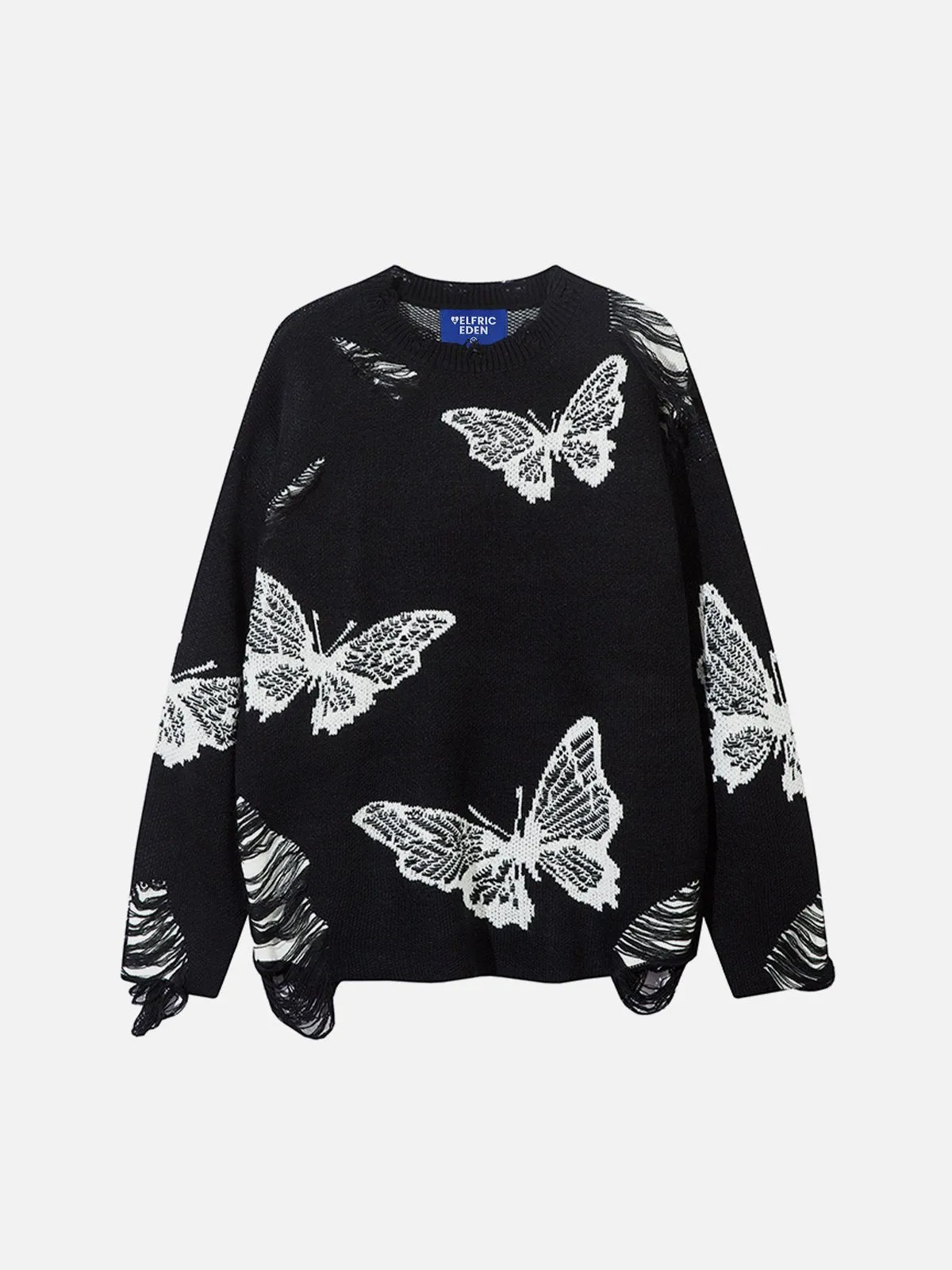 Aelfric Eden Butterfly Jacquard Distressed Sweater sold by Aelfric Eden product image thumbnail 2