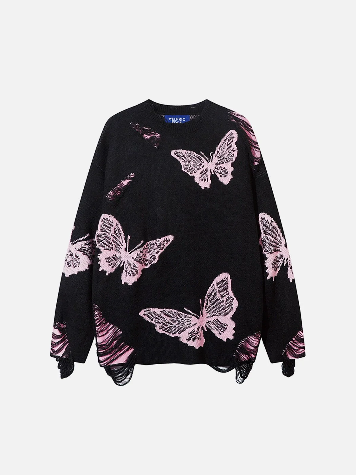 Aelfric Eden Butterfly Jacquard Distressed Sweater sold by Aelfric Eden