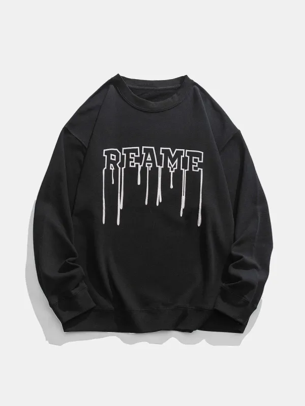 Aelfric Eden Letter Melt Embroidery Sweatshirt sold by Aelfric Eden