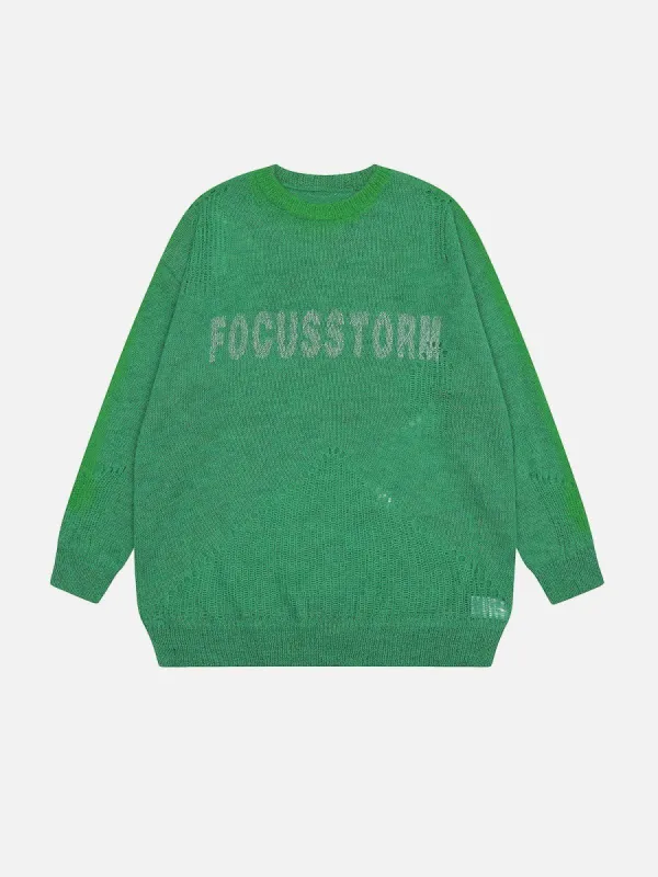 Aelfric Eden Distressed Cut-out Solid Sweater sold by Aelfric Eden