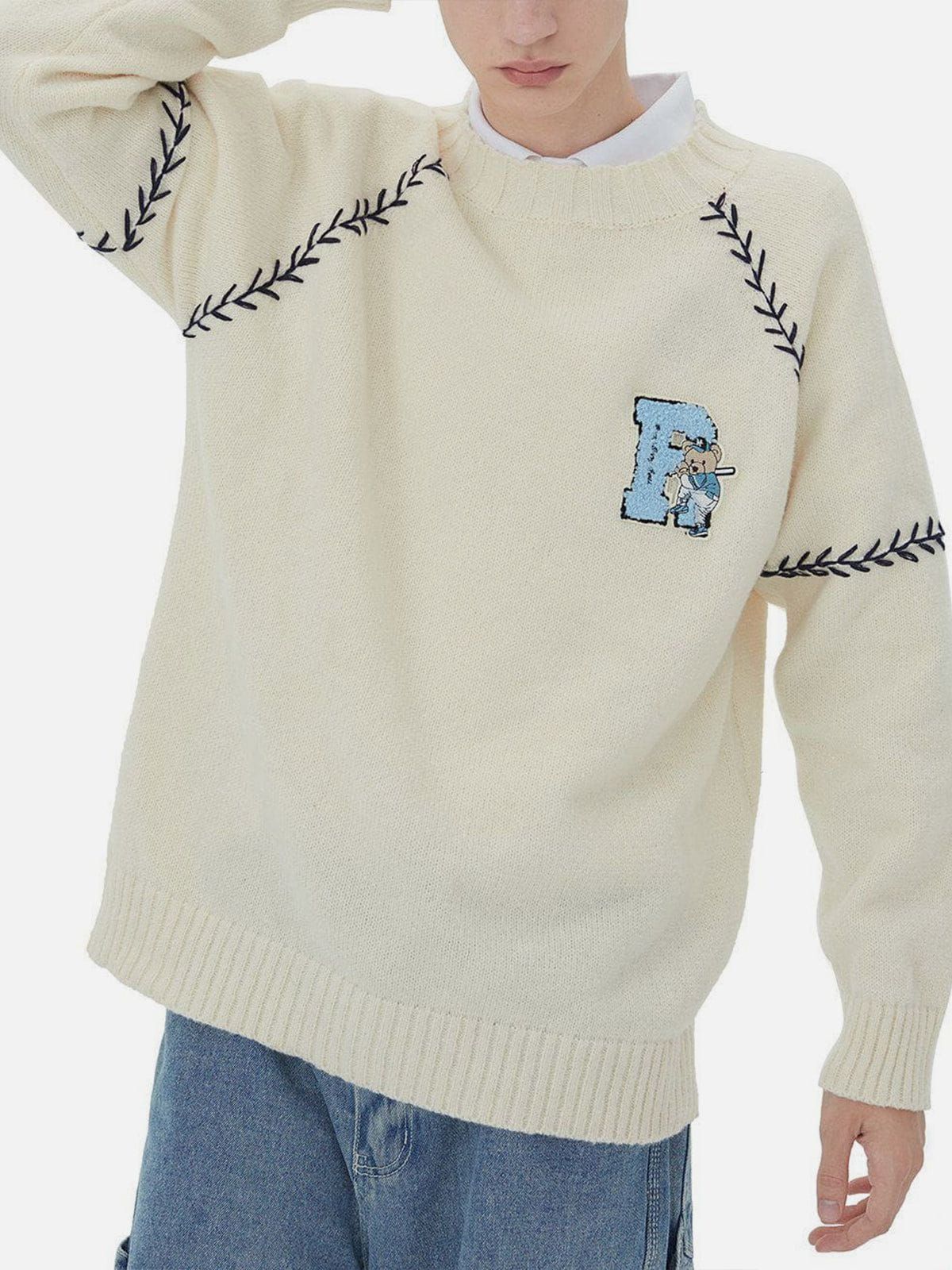 Aelfric Eden Embroidery Bear Knit Sweater sold by Aelfric Eden product image thumbnail 5