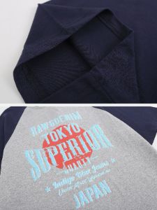 Color Block Raglan Letter Print Tee sold by Aelfric Eden