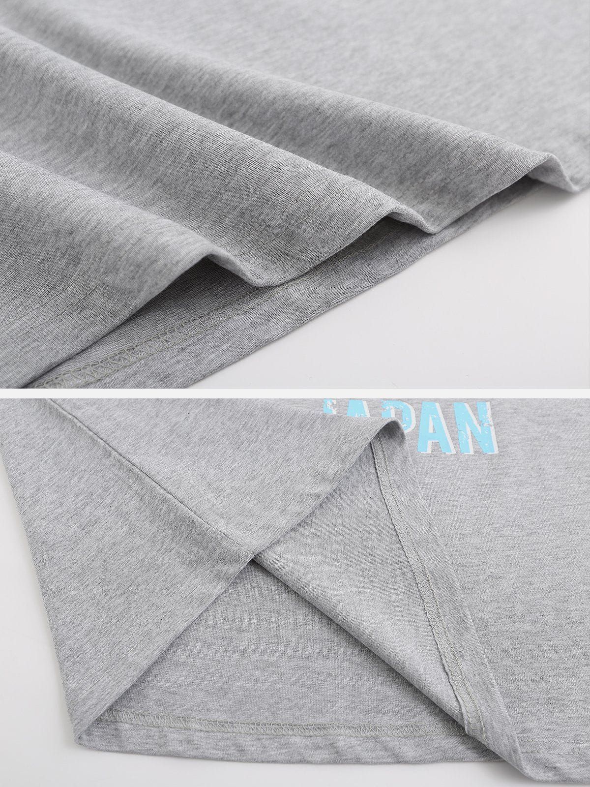 Color Block Raglan Letter Print Tee sold by Aelfric Eden product image thumbnail 7