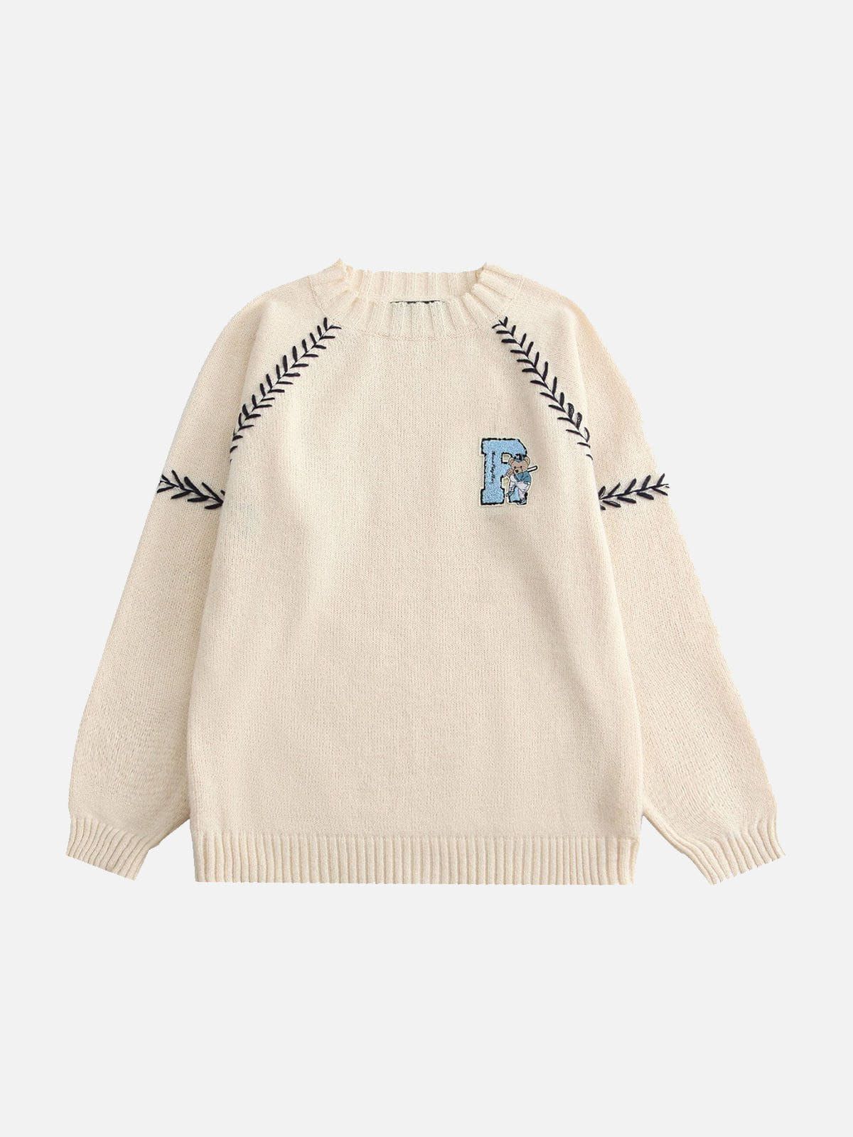 Aelfric Eden Embroidery Bear Knit Sweater sold by Aelfric Eden