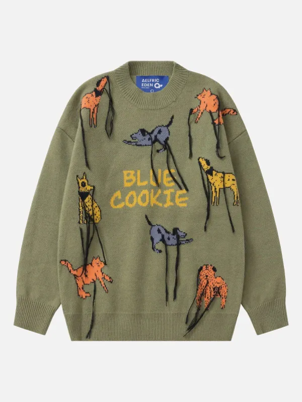 Aelfric Eden Cartoon Jacquard Tassel Sweater sold by Aelfric Eden