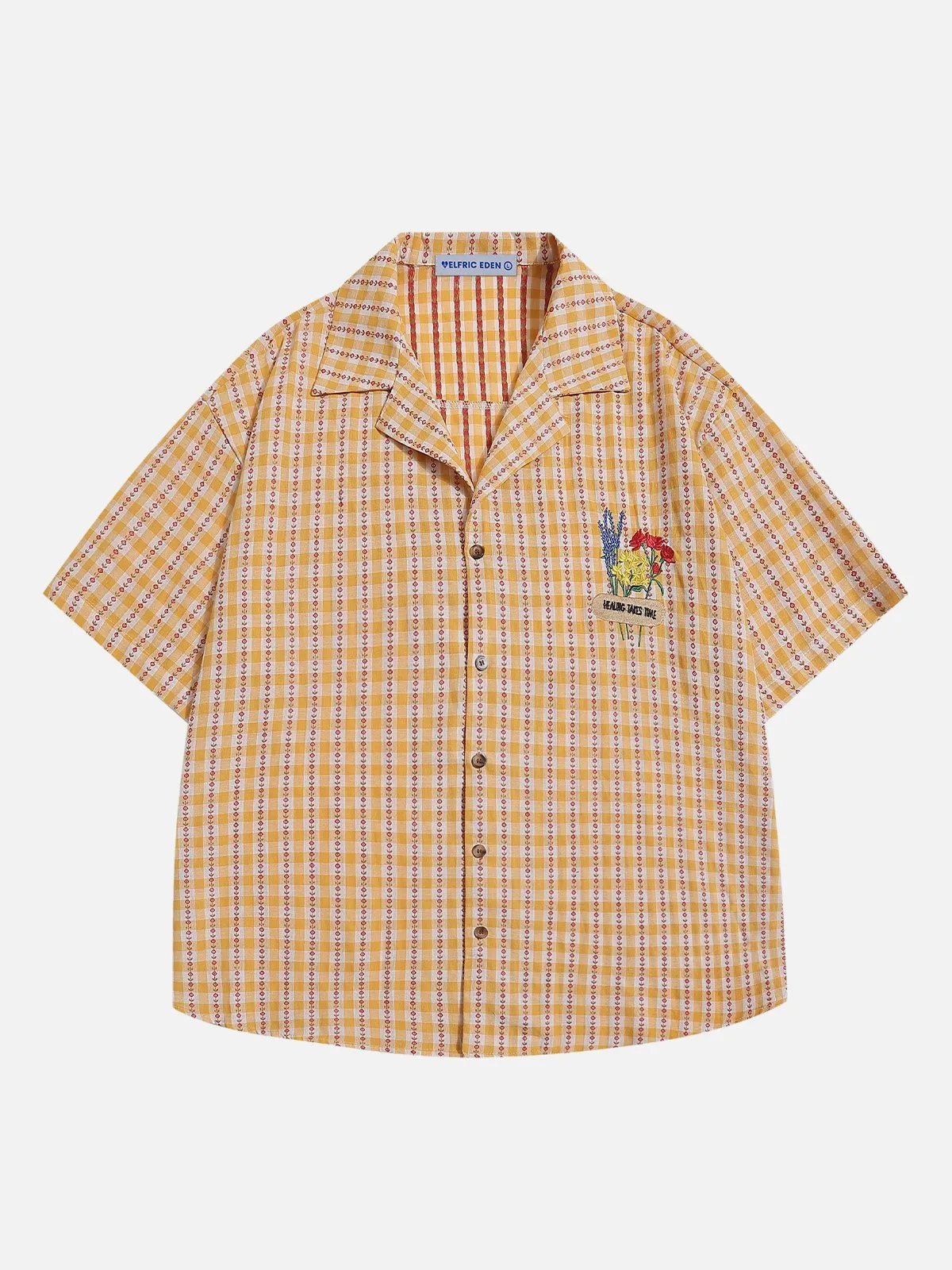 Aelfric Eden Flower Plaid Short Sleeve Shirt sold by Aelfric Eden product image thumbnail 3