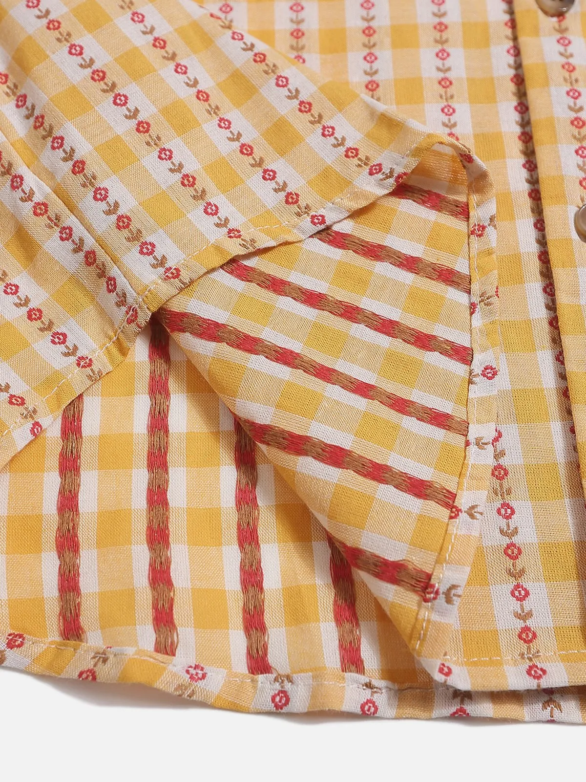 Aelfric Eden Flower Plaid Short Sleeve Shirt sold by Aelfric Eden product image thumbnail 5