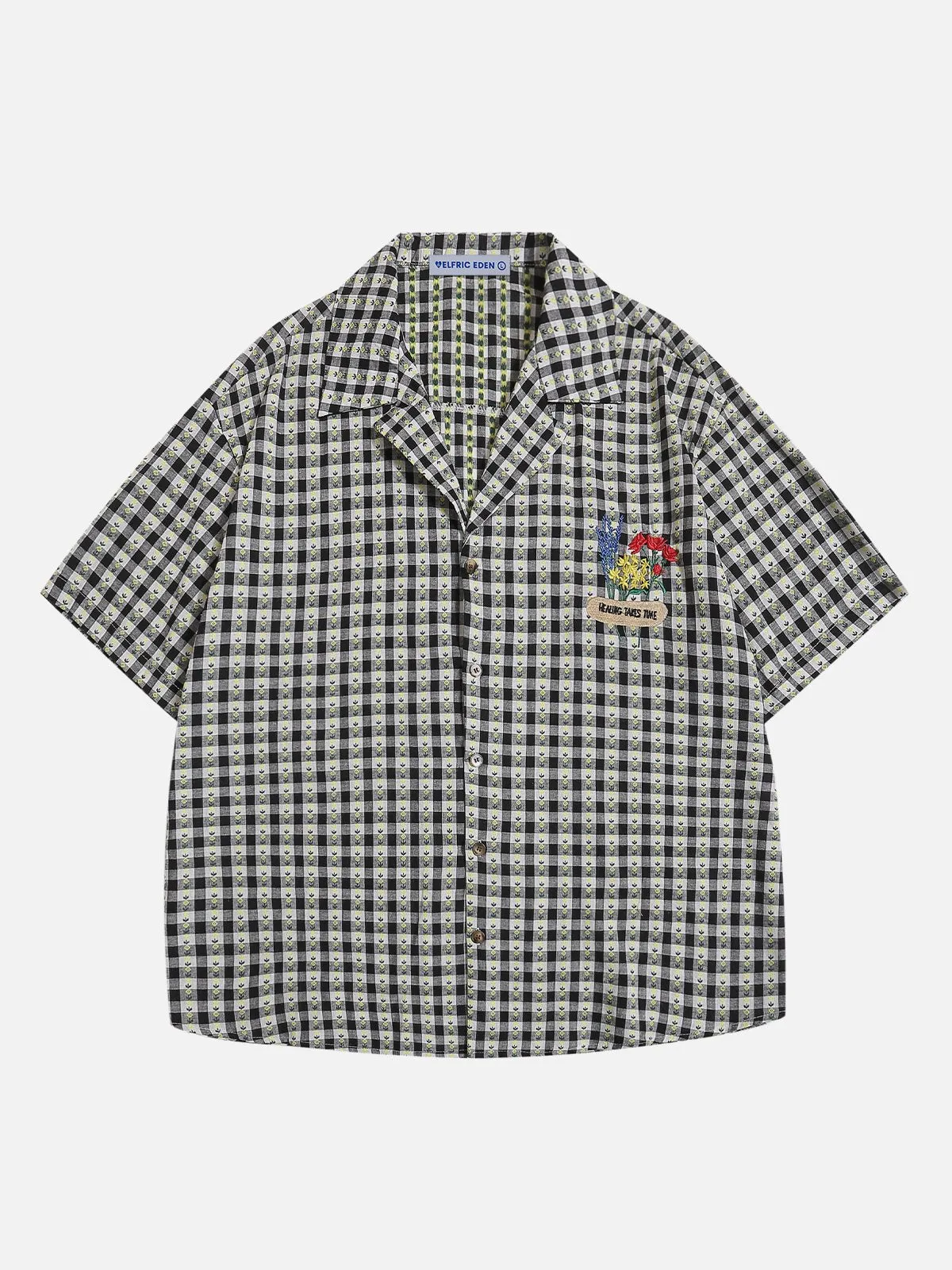 Aelfric Eden Flower Plaid Short Sleeve Shirt sold by Aelfric Eden product image thumbnail 2