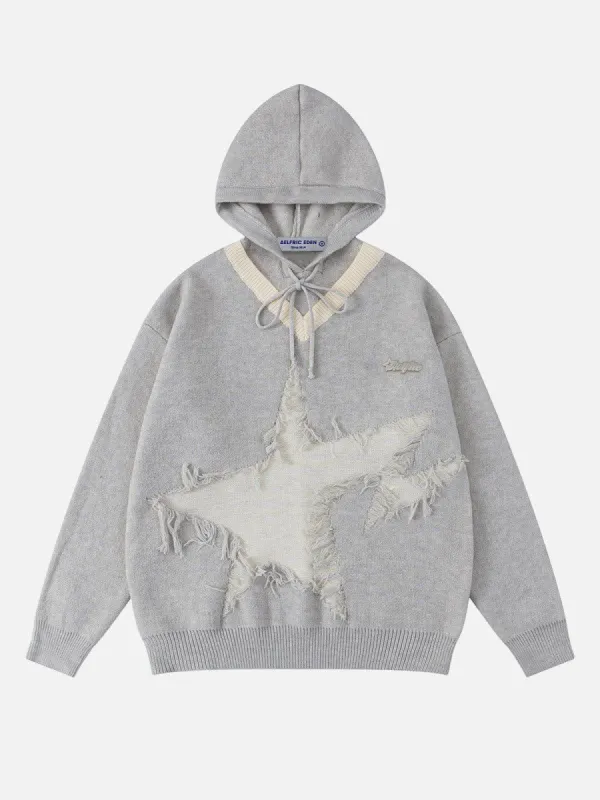 Aelfric Eden Distressed Knitting Pullover Hoodie sold by Aelfric Eden